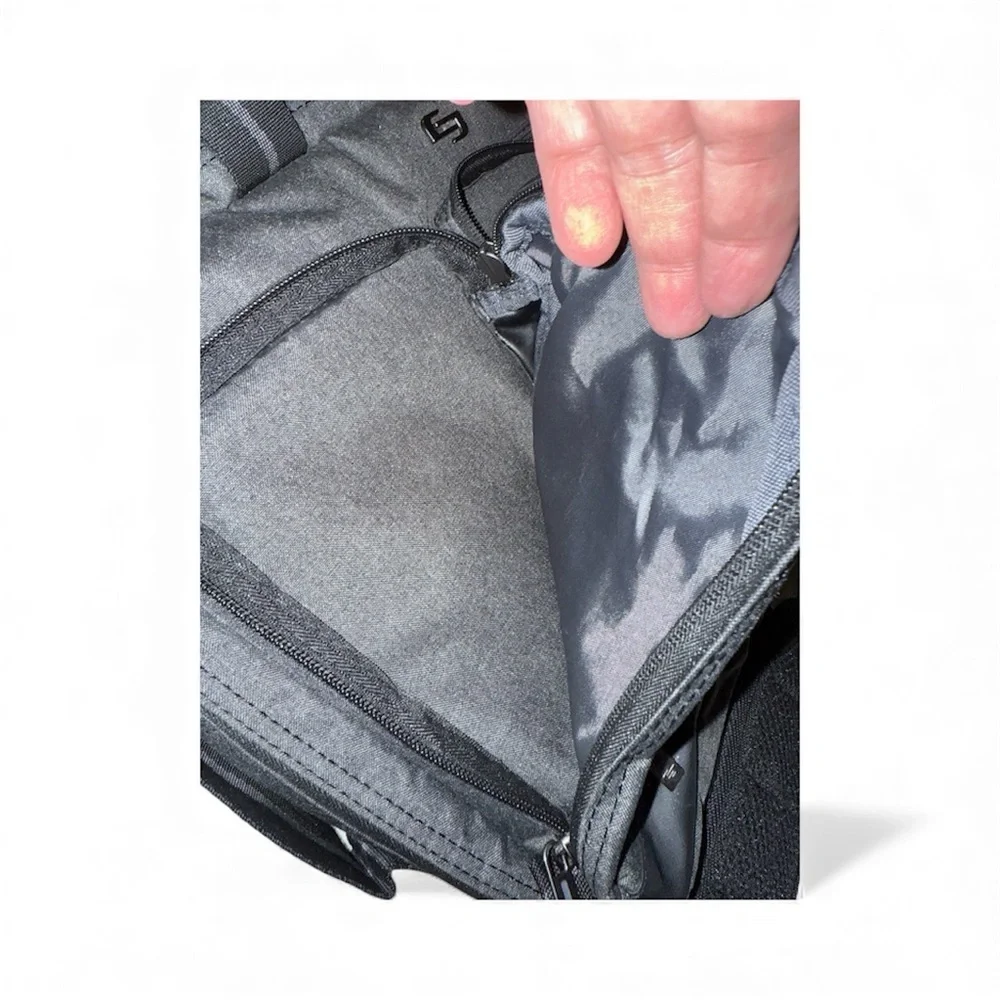 Solo NY Gray Laptop Messenger Briefcase Business Travel Work Bag Shoulder Strap